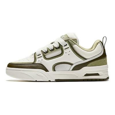 Aojie Comfortable Versatile Non-Slip Wear-Resistant Low-Top Skate Shoes Women Sneaker White Green 122518040-2