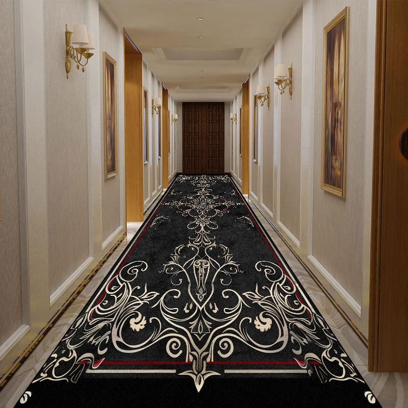 Luxury Golden Aisle Carpet Runner Non-slip Long Corridor Carpets Washable Porch Entry Doormat Home Living Room Hallway Area Rugs