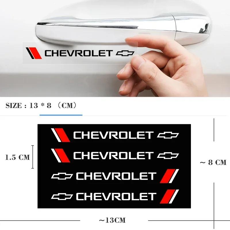 Xkfr3 4Pcs Auto Decoration Car Door Handle Logo Stickers Rearview Mirror Decals For Chevrolet Cruze Captiva Malibu Trax Aveo Spark