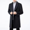 Firstview Men's Urban Casual Mid-Length V-Neck Wool Blend Overcoat FV24D1139