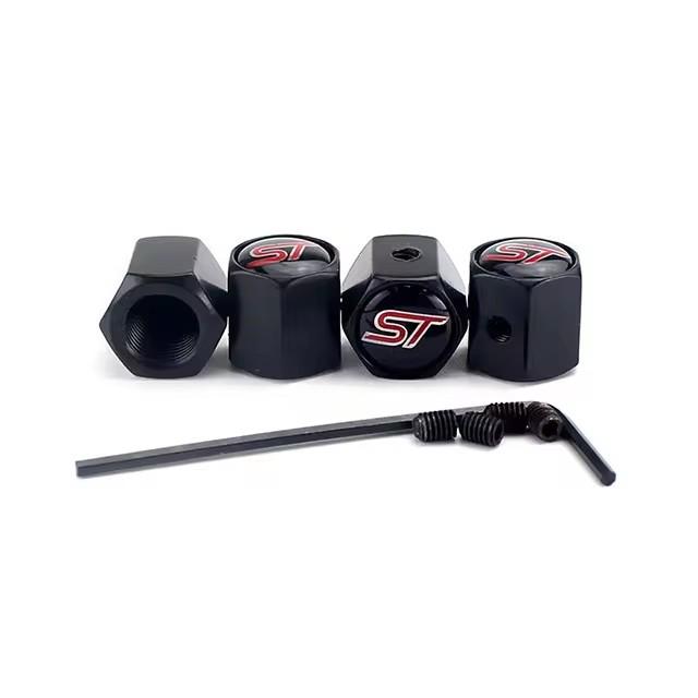 ZKBGQ1 4Pcs/set High Quality Car Valve Caps Stem Case Covers For ST Line Accessories Wheel Valve Dust Caps Tyre Rim Stem Cover For Ford