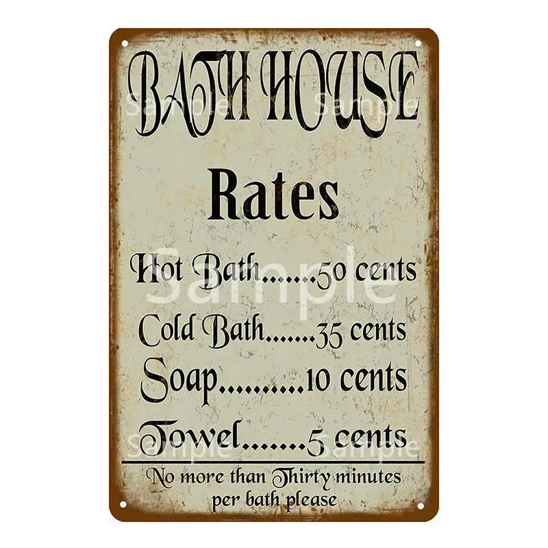 Kitchen Plaques Laundry Vintage Metal Plates Pub Cafe Bar Decorative Signs Wall Stickers Tip Board Art Poster Home Decor YL