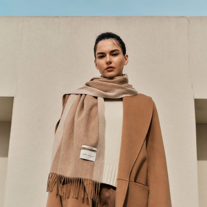 

White Project DOUBLE FACE CASHMERE MUFFLER [4COLOR] BEIGE