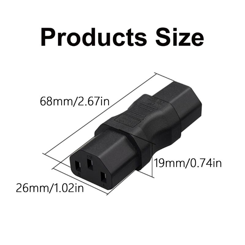 IEC320 C13 to IEC320 C15 Power Female Socket Adapter Computer Power Supply Plugs Connectors for Laptop