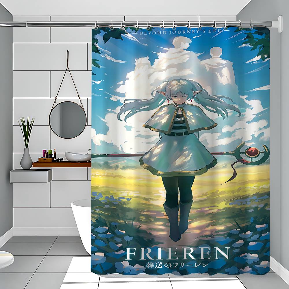 Anime F-Frieren Printing Bathroom Shower Curtain Polyester Waterproof And Mildew Proof Home Decoration Curtain