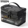 Double-layer Large-capacity Mesh Double-zipper Toiletry Bags Business Trip Portable Storage Handle Bags Travel Mesh Makeup Bags Cosmetic Bags