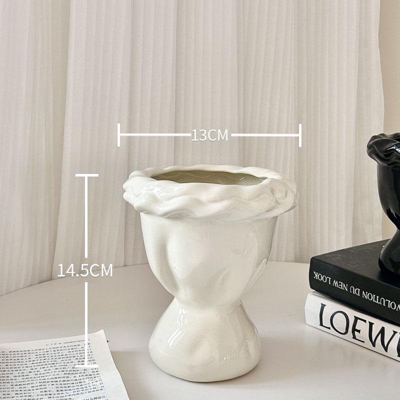 Set aus 100 Keramikvasen im Cremestil für Heimdekoration - Elegante handgebundene Straußform für Wohnzimmer-Blumenarrangements