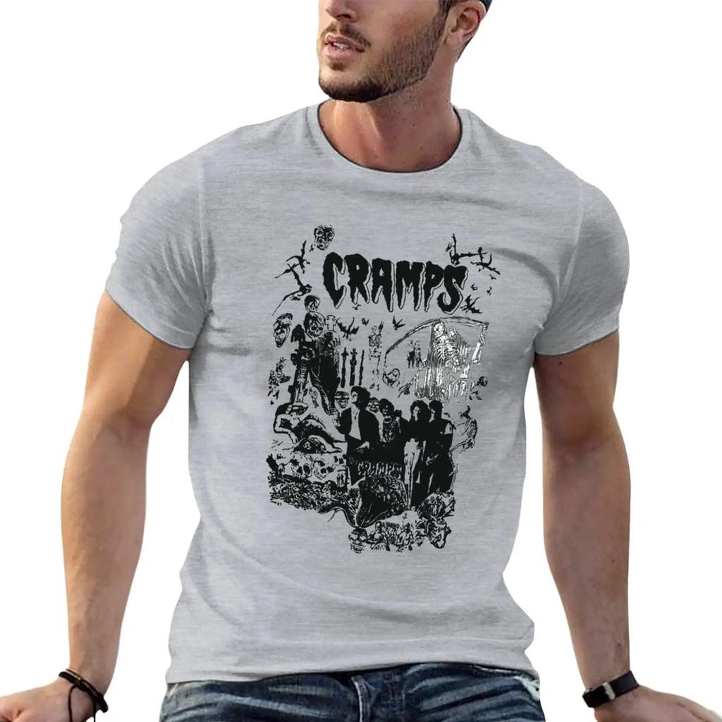 New Vintage 80s THE CRAMPS Punk Rock Psychobilly Tour Concert Promo TShirt Vintage T Shirt Tees Men Clothes