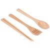 3PCS/Set Spoon Fork Chopstick Kitchen Cutlery Set Wooden Tableware for Travel Home Hotel