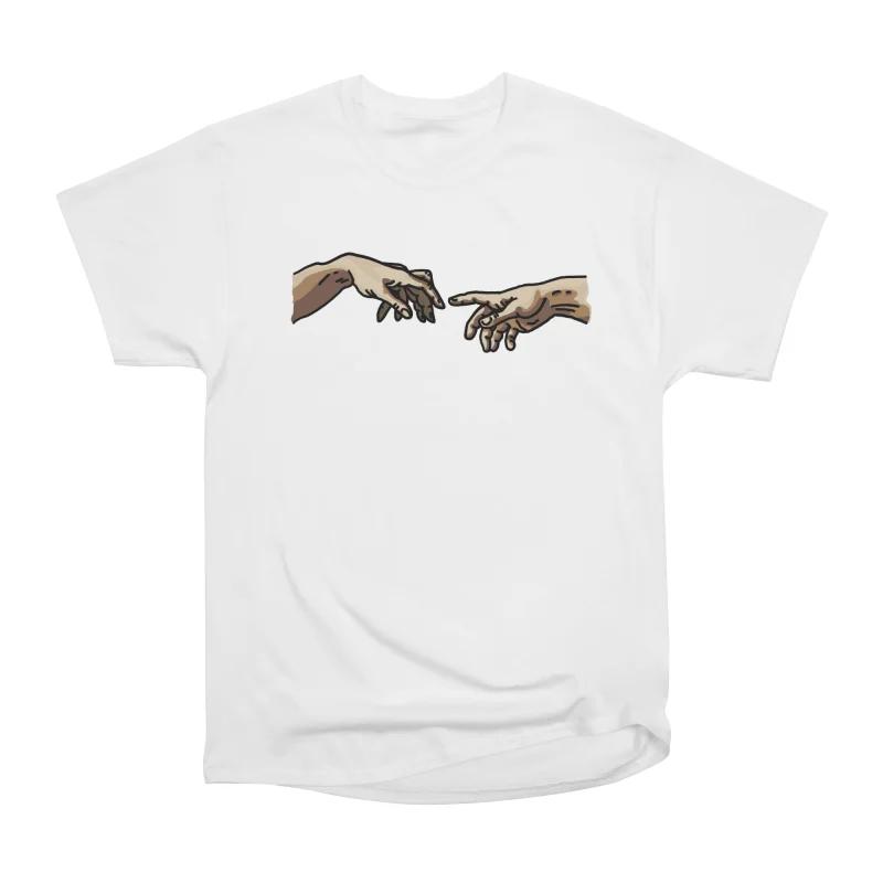 Men Casual Shirts Short Sleeves SLOP White Tees Oversized T-shirts S