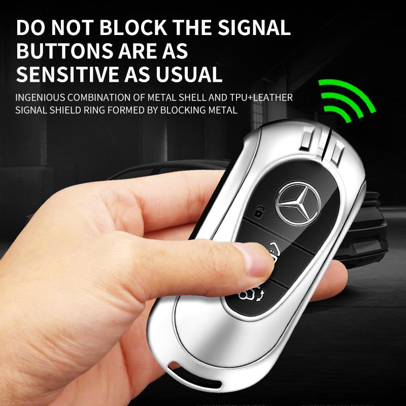 CRV1   Alloy Style Car Key Case Cover Shell Fob Key Case Waterproof For Mercedes Benz 2021 C/S Class W223 W206 S350L S400L S450L S500L