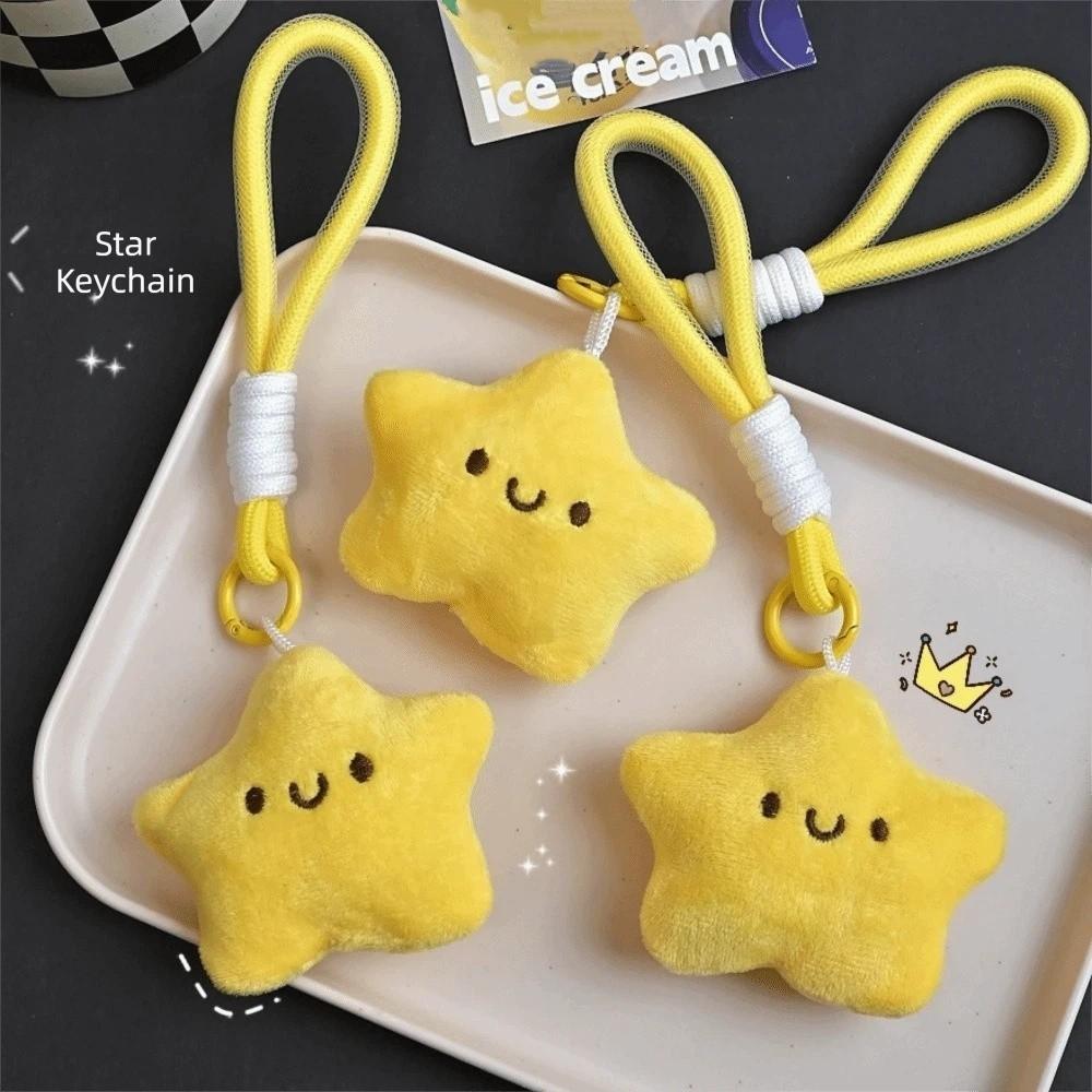 Friendship Plush Star Keychain Cartoon Star Pendant with Lanyard  Graduation Gifts