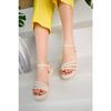 Women's Tan Three-piece Sandals