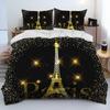 France Paris Eiffel Tower Comforter Bedding Set,Duvet Cover Bed Set Quilt Cover Pillowcase,King Queen Size Bedding Set Kid Adult