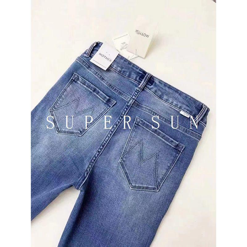 

Sunhome Original Order Self-Retained Blue Elastic Tight-Fit Slim-Fit Figure Flattering Denim Pants Light blue 27