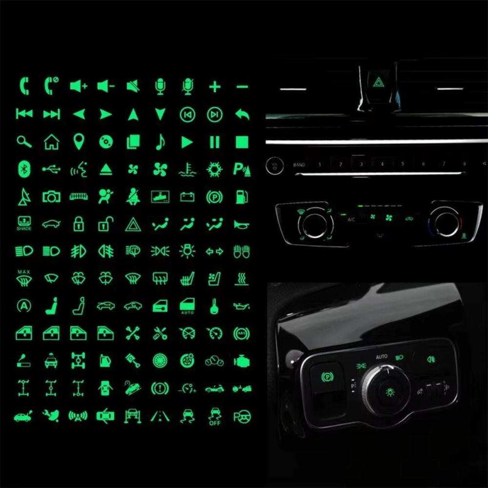 Switch Label Instrument Panel Buttons Stickers Waterproof Glow-in-the-dark Sticker Car Accessory