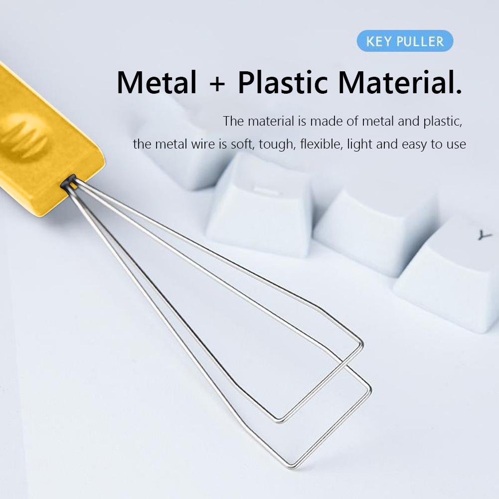 

2 in 1 Mechanical Keyboard Key Cap Puller Keycap Shaft Remover Kit (Yellow)