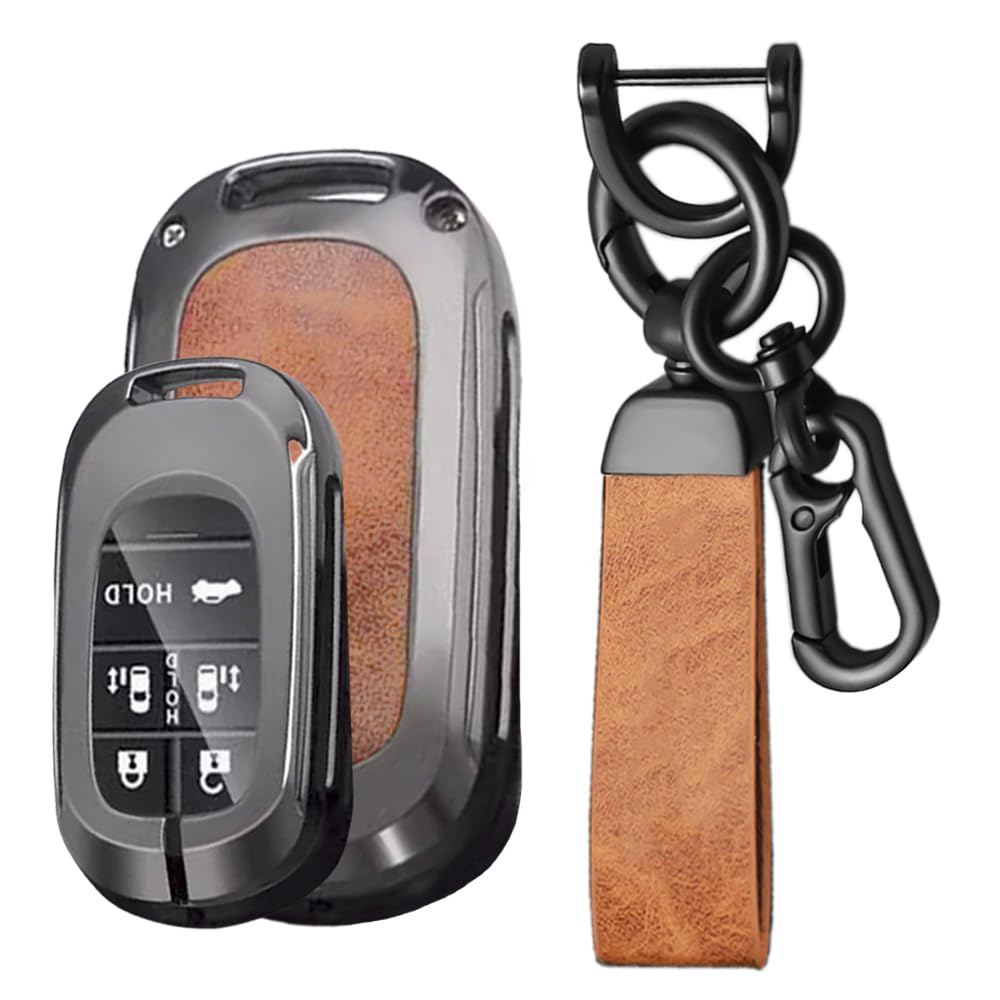 

KUNIO Honda 5-кнопочный двухсторонний сдвижной чехол для ключа Чехол для ключа Чехол для ключа Ключ коричневый