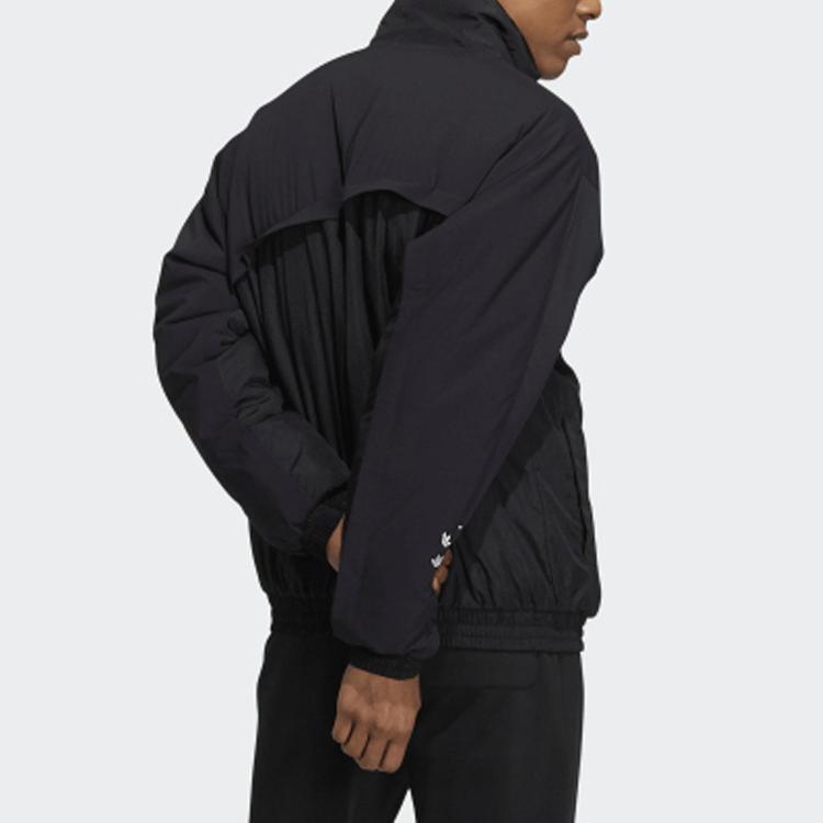 Adidas Originals Logo Print Sports Cotton Jacket Men Jacket Black HE6611