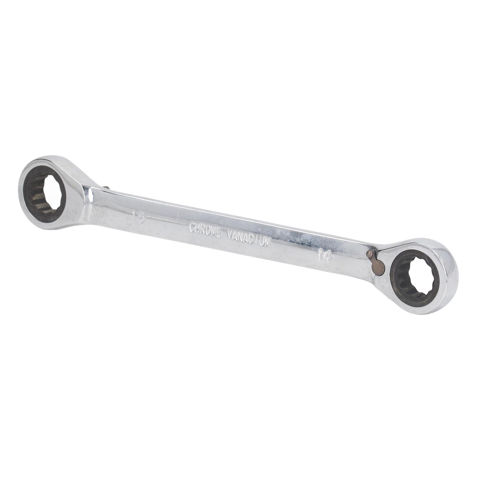 

Double Ended Ring Wrench Universal Chrome Vanadium Steel 72 Tooth Gear Slip Resistance Ratcheting Wrench