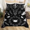 Death Moth Duvet Cover Set Skull Bedding Set Snake Mandala Moon Phase Comforter Cover Trippy Skeleton Quilt Cover Set Queen Size