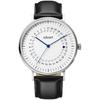 A.b.art Men's Watch Jump Date Calendar Swiss Ronda Quartz Sapphire Crystal Glass Minimalist Silver Dial 41 MM