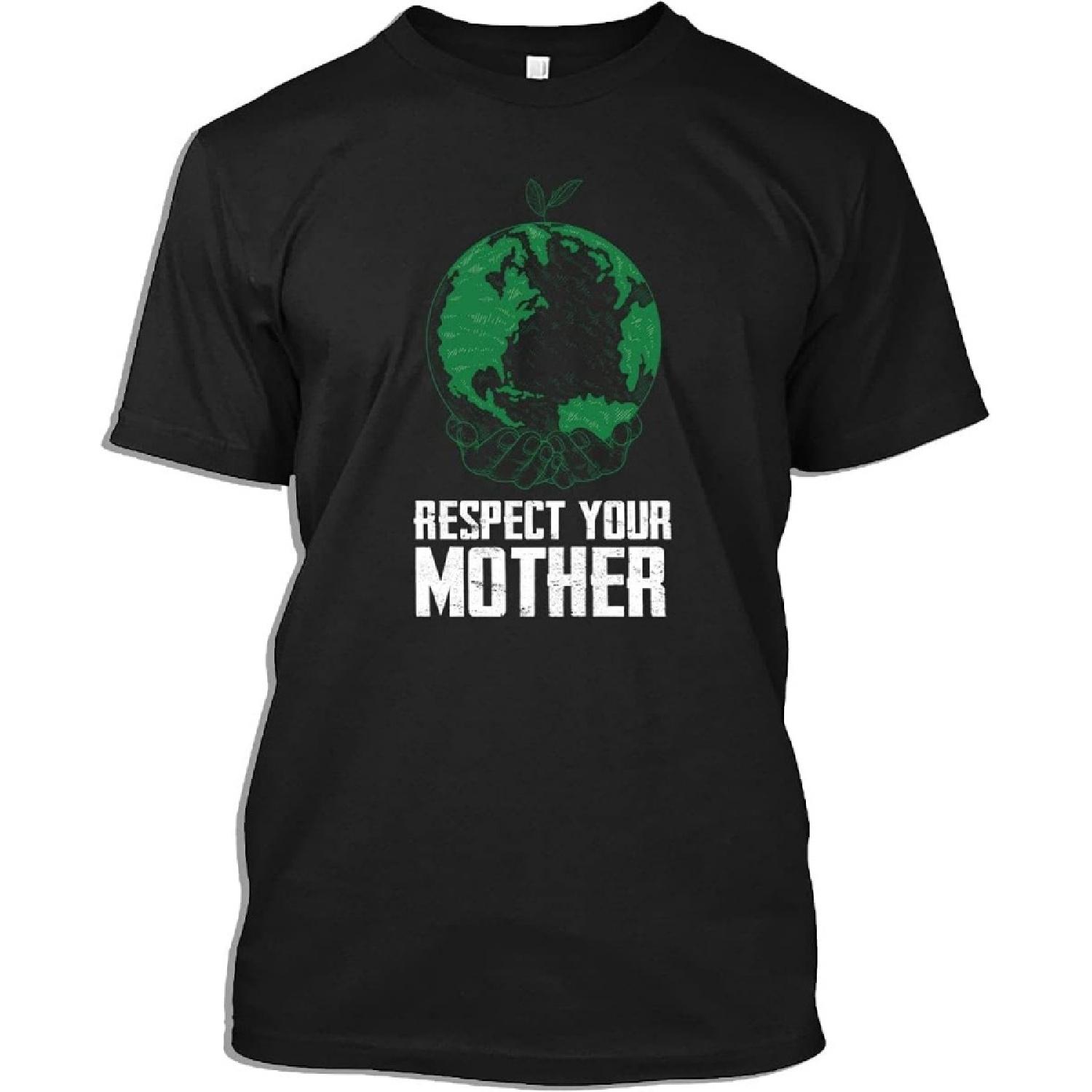 Earth Day Tshirt Respect Your Mother Vintage Earthy Gift T-Shirt for Men Women, Black, 4X-Large XXXXXL разноцветный