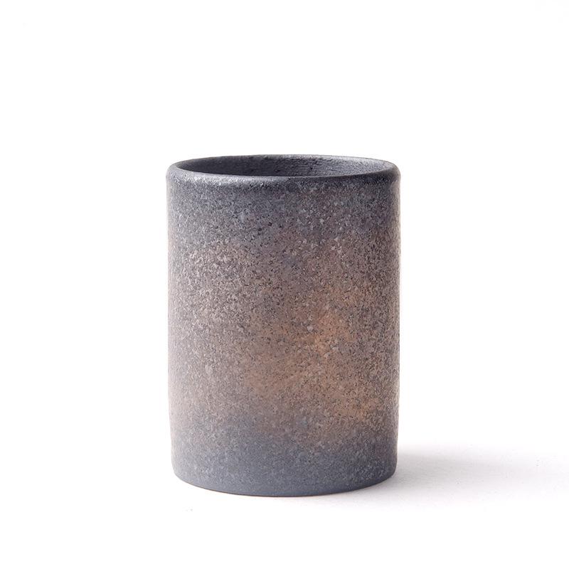 Handmade Japanese Kiln-Changed Pottery Tea Cups - Gongfu Simple Straight Ceramic Set 75ml