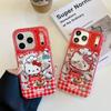 Red Plaid Chef Cat Magnetic iPhone Case for Female - Compatible with iPhone 17, 16 Pro Max, 15, 14