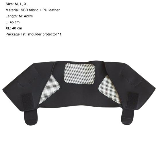 Shoulder Pad Self-heating Magnetic Therapy Faux Leather Adjustable Soft Shoulder Strap for Sports