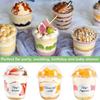 Emuia Clear Dome-Lid Disposable Plastic Parfait Cups, Food-Grade PP, 3 Sizes (250ml/360ml/500ml), Dessert Cups with Spoons, Perfect for Parties, Weddi