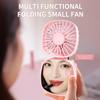 Multi-Functional Mini Handheld Fan With Makeup Mirror Foldable Small Electric Fan Usb Rechargeable Portable Hanging Neck Fan