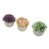 3pcs Mini Potted Artificial Plants Plastic Fake Green Plant Aesthetic Faux Plants Indoor Round
