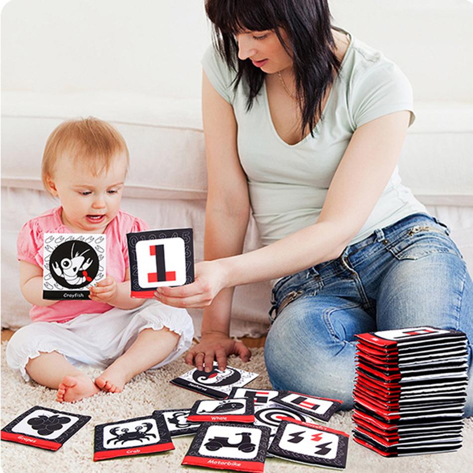 26pcs/set Baby Cloth Book Soft Flash Cards with Cloth Storage Bag Graphic Alphabet Digital Cognition Toys Baby Educational Card