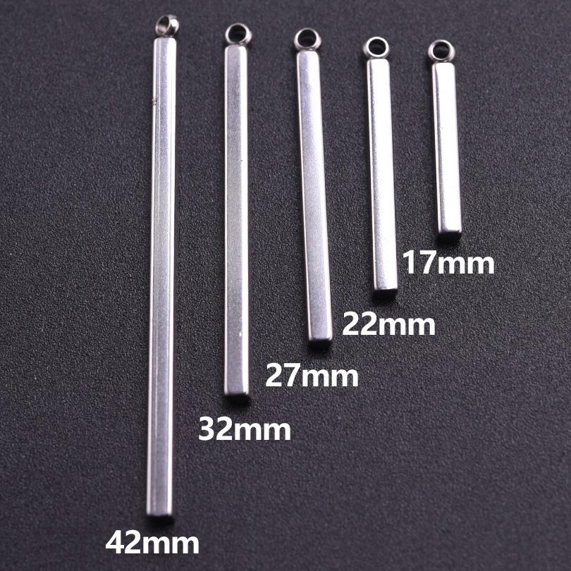 10 sztuk 1722273242 mm Stal nierdzewna Trójwymiarowe prostokątne zawieszki do tworzenia biżuterii Proste zawieszki w kształcie rurki