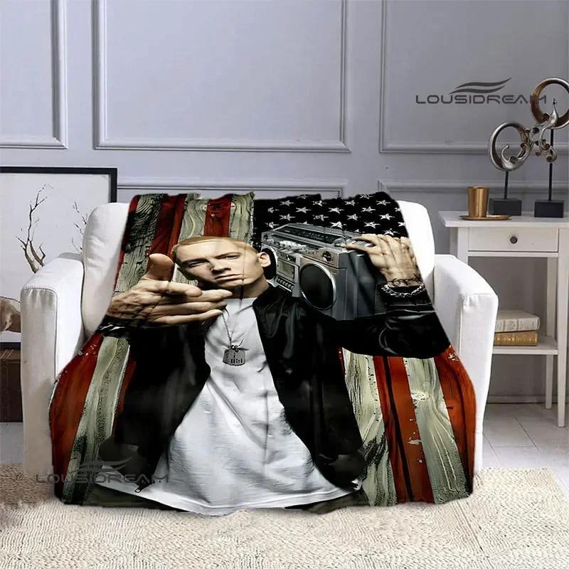 Eminem Hip-hop Singer Printing Blankets Warm Blanket Flannel Blanket Picnic Blanket Blankets for Beds Birthday Gift