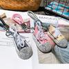 Fashionable Canvas Sparkling Shoe Car Keychain Suitable For Occasions Various