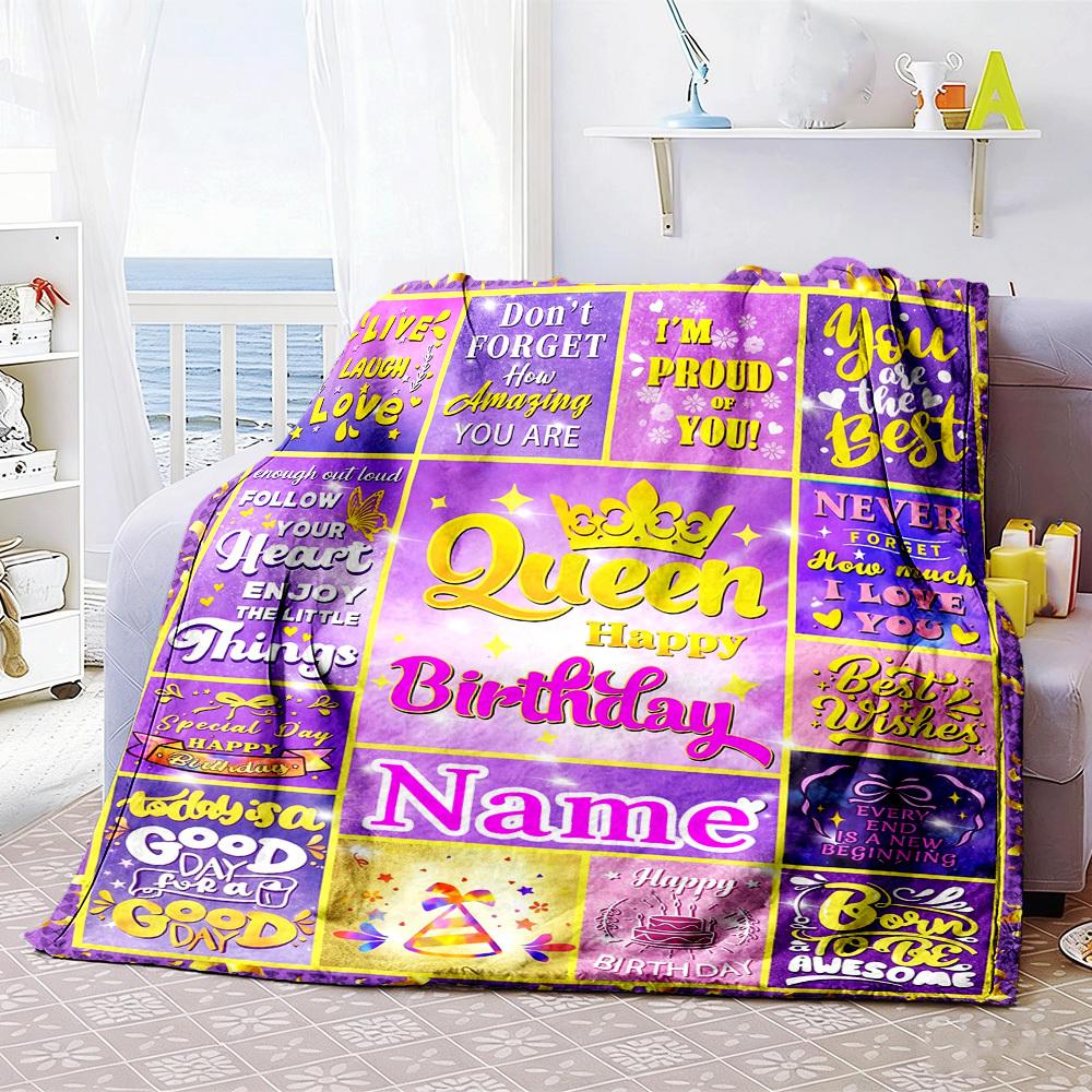 Birthday Queen Home Customize Your Name Home Blanketss Soft Comfortable Lightweight Allseason Multipurpose Customize Your Name Home Blankets For