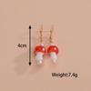 Cute and Creative Red Mushroom Resin Pendant Earrings for Women Sweet Jewelry Gift Clothing Accessories