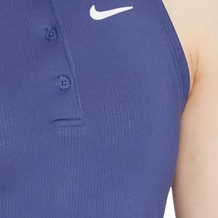 Nike Однотонное удобное дышащее универсальное платье-поло без рукавов женские платья синего фиолетового цвета CV4838-510