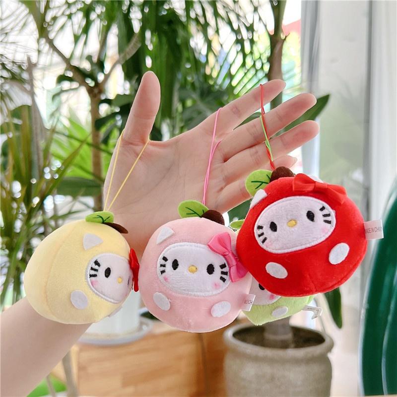 Lively Leso Round Ball Apple Plush Doll Kt Cat Keychain
