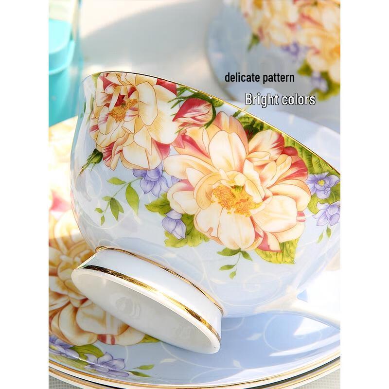 HANDUNYOU Europäisches Blumendesign Kaffeetassenset