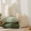 4Pcs Corduroy Throw Pillow Cover 3D Texture Plush Pillow Case Solid Color Cushion Cover with Hidden Zipper for Home Sofa Couch Bedroom Decor