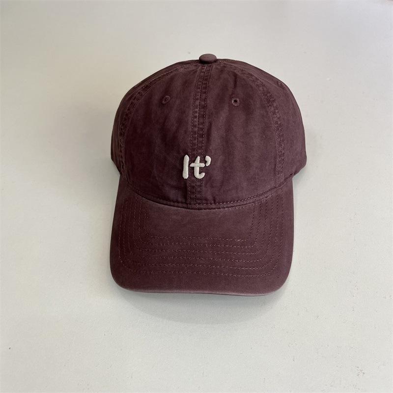 Soft Top Baseball Cap Women's Simple Trendy Letter Embroidered Peaked Cap Showing Face Small Pure Cotton Casual Versatile Sun Hat Men