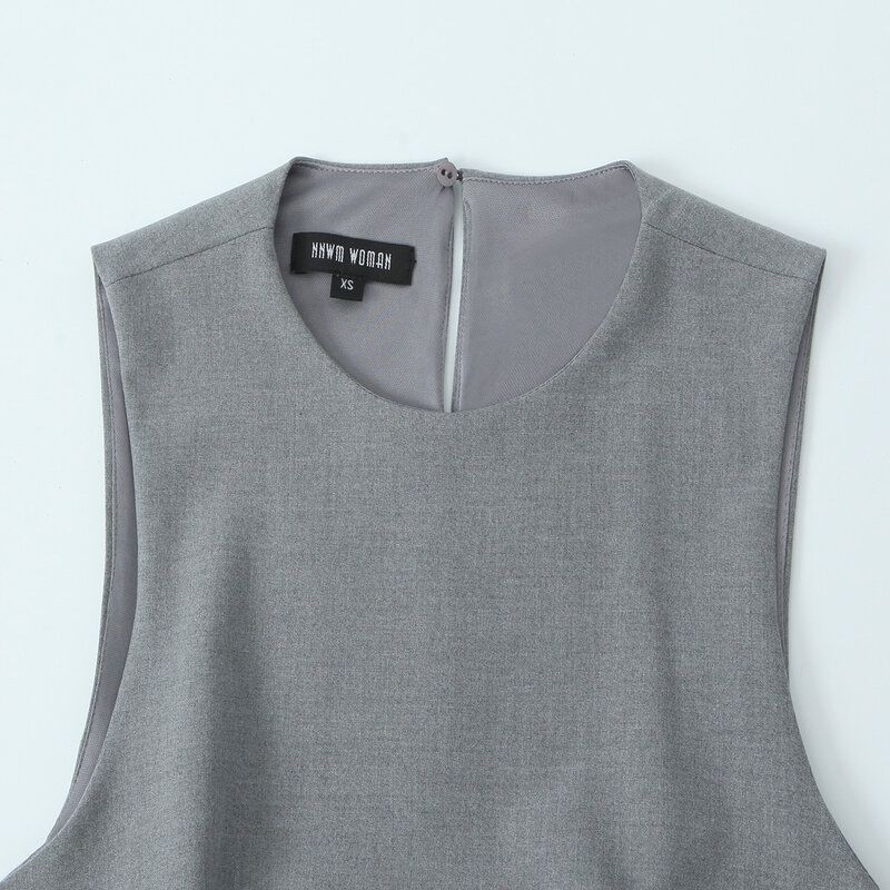 Fashion Style 2024 Fall and Winter New Women's Clothing Easiest for Match Wide Swing Round Neck Sleeveless Short Version Dress 9122554