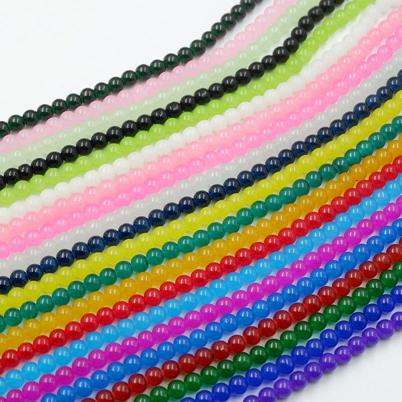 8MM Glossy Synthetic Jade Agate Glass Beads for Bracelets, Necklaces, Hairpins - Round Imitation Jade Loose Beads