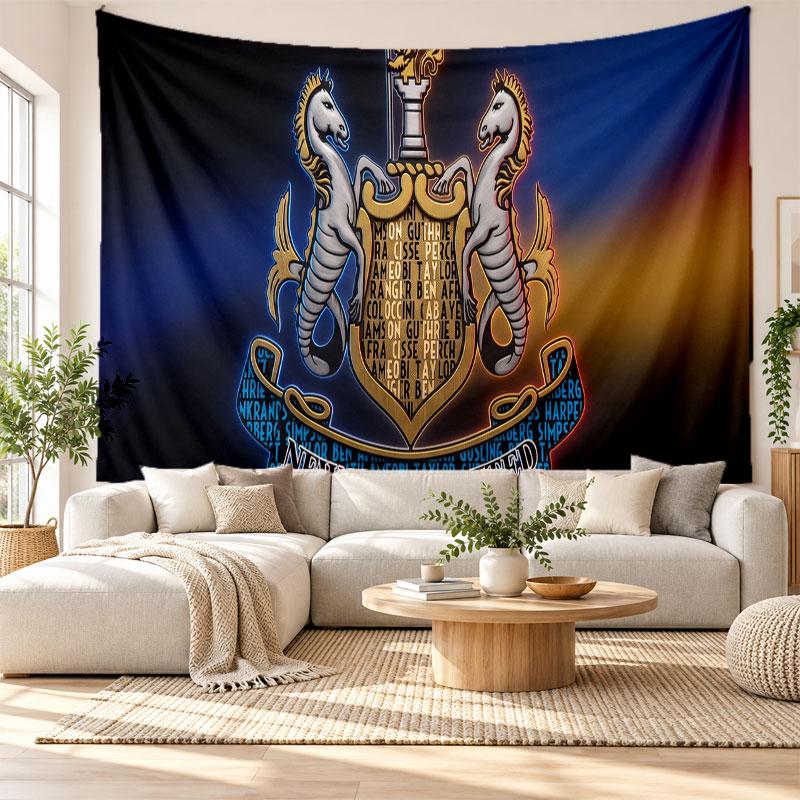 Newcastle United Fußball Wandteppich, Weiches Stoff Wandbehang, Dekorative Kulisse Für Schlafzimmer Haus Wandkunst