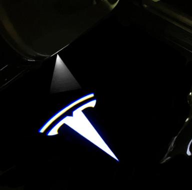 

2PCS For Tesla Model 3 Y S X Puddle Lights Projection Brighter Crisp Car Name Welcome Lamp LED Logo Emblem Ghost Shadow Light 2PCS