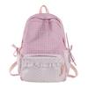 Schoolbag Korean ins Fresh Plaid Polka Dot Backpack Girl Heart Lace Small School Bag Junior High School College Student Commuter Bag