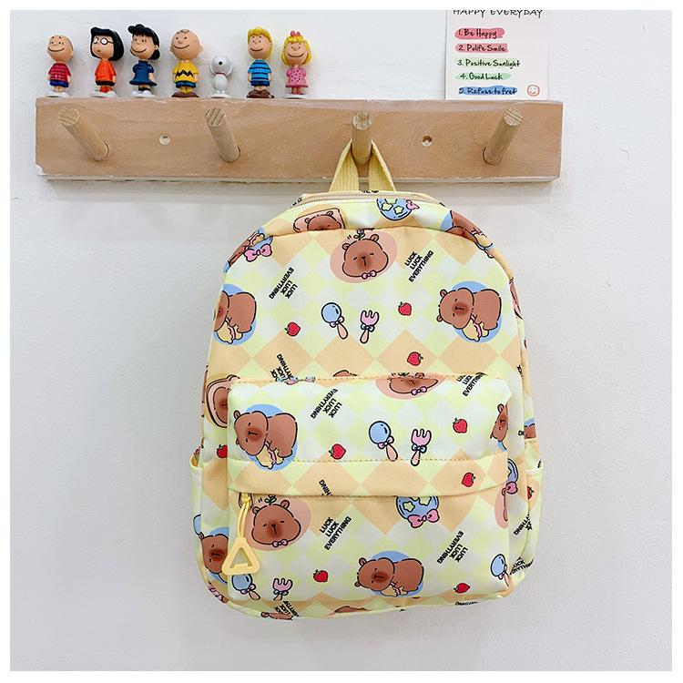 Schultasche 2025 neue Schultasche Kapibara Jungen und Mädchen süßer Cartoon-Rucksack